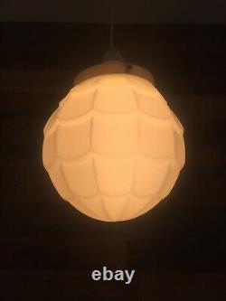 Art Deco Fluted Opaline Layered Glass Globe Ceiling Light Lamp Shade & Gallery