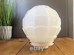 Art Deco Fluted Opaline Layered Glass Globe Ceiling Light Lamp Shade & Gallery