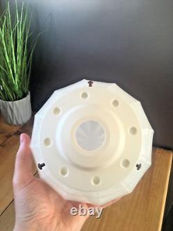 Art Deco Fluted Opaline Layered Glass Globe Ceiling Light Lamp Shade & Gallery