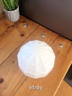 Art Deco Fluted Opaline Layered Glass Globe Ceiling Light Lamp Shade & Gallery