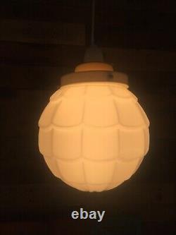 Art Deco Fluted Opaline Layered Glass Globe Ceiling Light Lamp Shade & Gallery