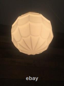 Art Deco Fluted Opaline Layered Glass Globe Ceiling Light Lamp Shade & Gallery