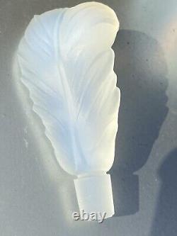 Art Deco French Opalescent Glass Perfume Bottle. Feather Plume Stopper. Sabino