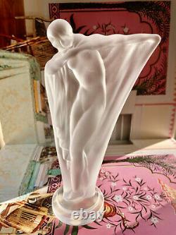Art Deco Opalescent Glass Figurine Lucille Sevin Moulded Etling France c1925