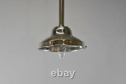 Art Deco Opalescent Skyscraper Glass Shade Chrome Pendant Chandelier