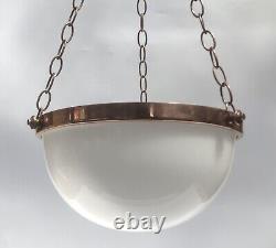 Art Deco Opaline Bowl Plafonnier Pendant Lamp Shade, 1930s Art Deco Flycatcher