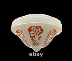 Art Deco Plafonnier Ceiling Pendant Light Opaline Glass French LARGE Dia 39cm
