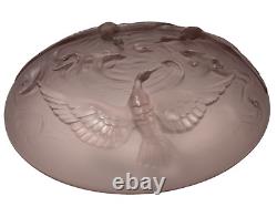 Art Deco Rare Pale Pink French Large Molded Verlys Art Glass Bowl Opalescent