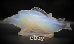 Art Deco SABINO Opalescent Art Glass Fish Group 14.5 Signed c. 1928 Lalique Era