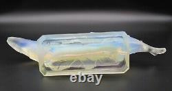 Art Deco SABINO Opalescent Art Glass Fish Group 14.5 Signed c. 1928 Lalique Era