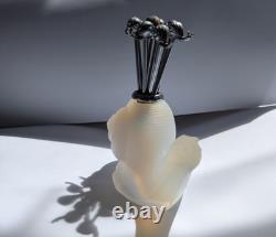Art Deco Sabino Opalescent Glass Snail Pick Holder With Full Set Of Picks