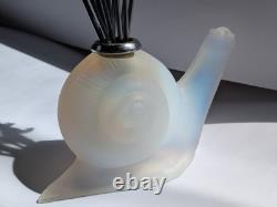 Art Deco Sabino Opalescent Glass Snail Pick Holder With Full Set Of Picks