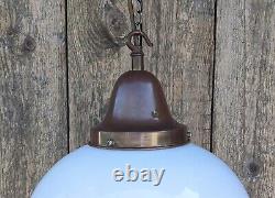 Art Deco Sky Scraper Pendant Light C1930s Milk Glass Reclaimed Vintage Lighting