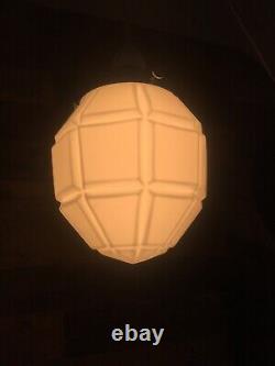 Art Deco Style Geometric Opaline Glass Ceiling Light Lamp Shade & Chrome Gallery