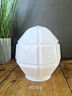 Art Deco Style Geometric Opaline Glass Ceiling Light Lamp Shade & Chrome Gallery