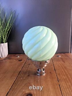 Art Deco Style Jade Green Opaline Glass Ceiling Light Lamp Shade Chrome Gallery