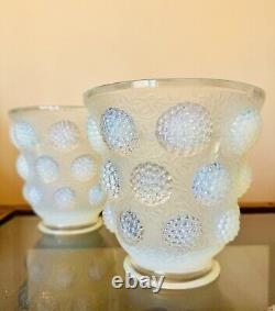 Art Deco Verlys Opalescent Glass Vase Set