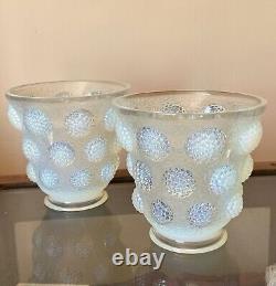 Art Deco Verlys Opalescent Glass Vase Set