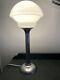 Art Deco Chrome Table Lamp With White Opaline Shade Rewired
