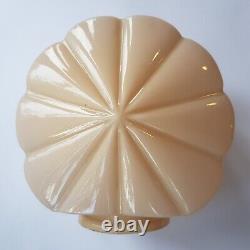 Art Deco pink opalescent glass lamp light shade shell 15cm VTG England 1920s