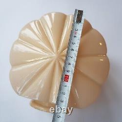 Art Deco pink opalescent glass lamp light shade shell 15cm VTG England 1920s