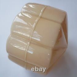 Art Deco pink opalescent glass lamp light shade shell 15cm VTG England 1920s