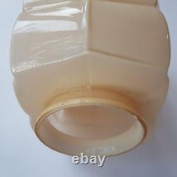 Art Deco pink opalescent glass lamp light shade shell 15cm VTG England 1920s