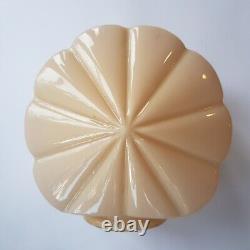 Art Deco pink opalescent glass lamp light shade shell 15cm VTG England 1920s