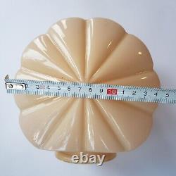 Art Deco pink opalescent glass lamp light shade shell 15cm VTG England 1920s