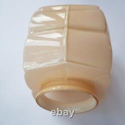Art Deco pink opalescent glass lamp light shade shell 15cm VTG England 1920s