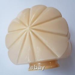 Art Deco pink opalescent glass lamp light shade shell 15cm VTG England 1920s