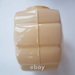 Art Deco pink opalescent glass lamp light shade shell 15cm VTG England 1920s