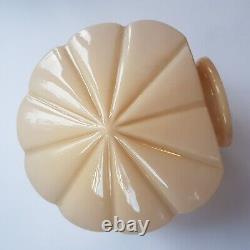 Art Deco pink opalescent glass lamp light shade shell 15cm VTG England 1920s