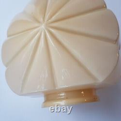 Art Deco pink opalescent glass lamp light shade shell 15cm VTG England 1920s