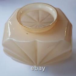 Art Deco pink opalescent glass lamp light shade shell 15cm VTG England 1920s