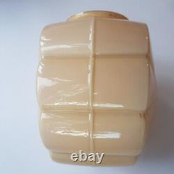 Art Deco pink opalescent glass lamp light shade shell 15cm VTG England 1920s