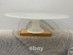 Art Glass Large Opalescent Centerpiece Compote / Cake Stand