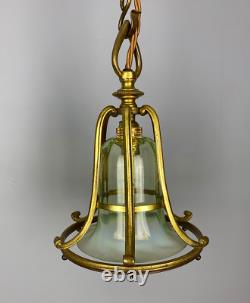 Art Nouveau Caged Opalescent Glass Pendant Light (23100)