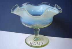Art Nouveau Era Opaline Art Glass Bon Bon Dish Uranium Whitefriars