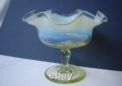 Art Nouveau Era Opaline Art Glass Bon Bon Dish Uranium Whitefriars