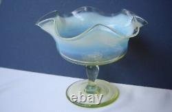 Art Nouveau Era Opaline Art Glass Bon Bon Dish Uranium Whitefriars