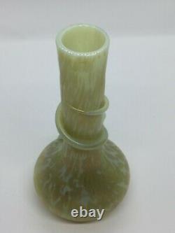 Art Nouveau Opalescent Glass Oil Spot Serpent Vase c. 1905, Rindskopf or Loetz