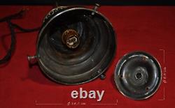 Art deco Neoclassical Opaline glass & chrome pendant schoolhouse light C-1920s