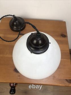 Art deco coolie opaline ceiling light antique