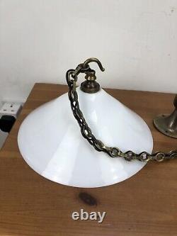 Art deco coolie opaline ceiling light antique