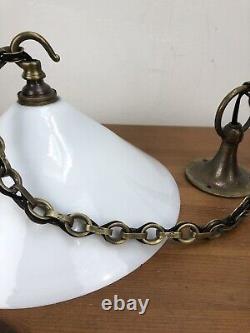 Art deco coolie opaline ceiling light antique