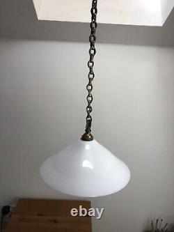 Art deco coolie opaline ceiling light antique
