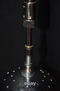 Art deco industrial Opaline glass & chrome pendant schoolhouse light C-1940s