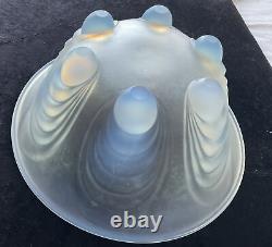 Art deco opalescent glass bowl Reich 1935 rare piece 10 inch diameter