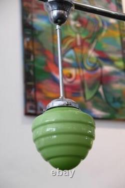 Art deco suspension lamp 1920/30. Green opaline glass! Original